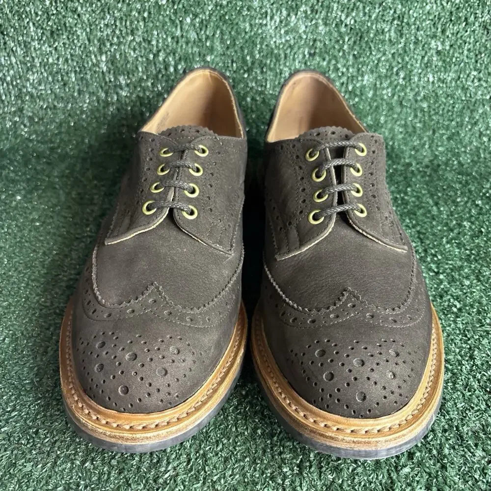 Tricker's Trickers 'Bourton' Brown Suede Derby Brogue Lace‎ Up Shoes US 10.5 EUC